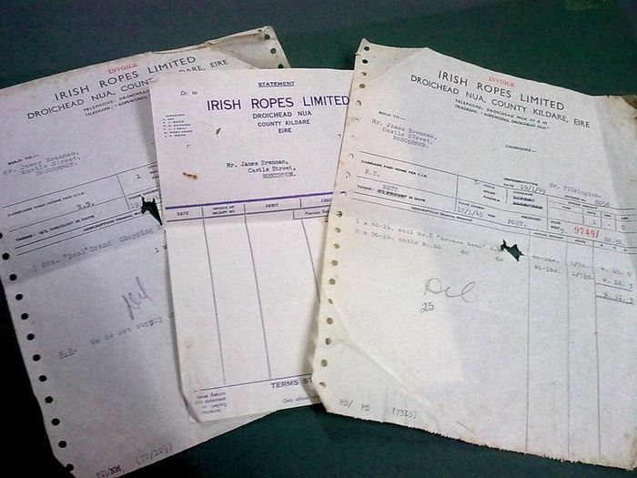 3 old billheads Irish Ropes Ltd Newbridge Kildare