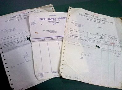 3 old billheads Irish Ropes Ltd Newbridge Kildare