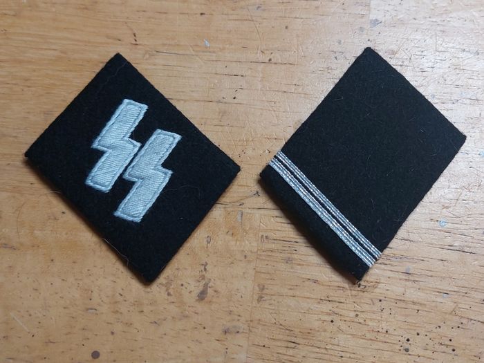 German Waffen SS Replica Nazi Schutzstaffel Rottenfuhrer Collar Tabs - (REPRODUCTION WW2 WWII)