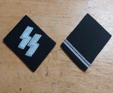 German Waffen SS Replica Nazi Schutzstaffel Rottenfuhrer Collar Tabs - (REPRODUCTION WW2 WWII)