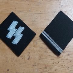 German Waffen SS Replica Nazi Schutzstaffel Rottenfuhrer Collar Tabs - (REPRODUCTION WW2 WWII)