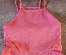 H&M coral skater dress size uk8