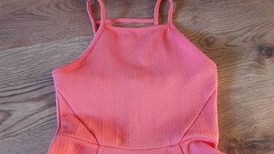 H&M coral skater dress size uk8