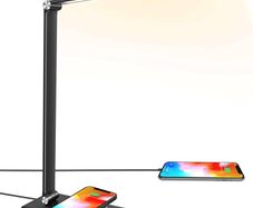 NEW SALE | LED Desk Lamp with Wireless Charger, USB Charging Port, Table Lamp with 10 Brightness, 5 Lighting Colors
