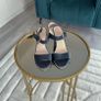 Ladies Navy Block Heel Sandals by Carvela Image 2