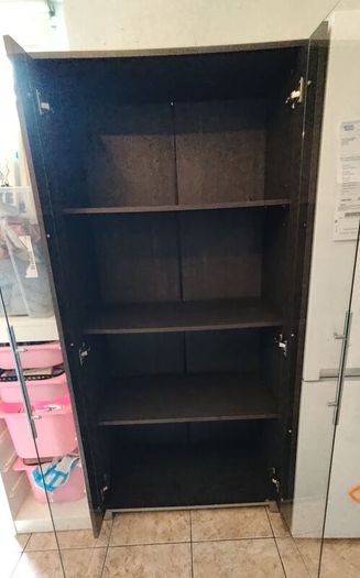 Ikea bookcase with glass doors on large