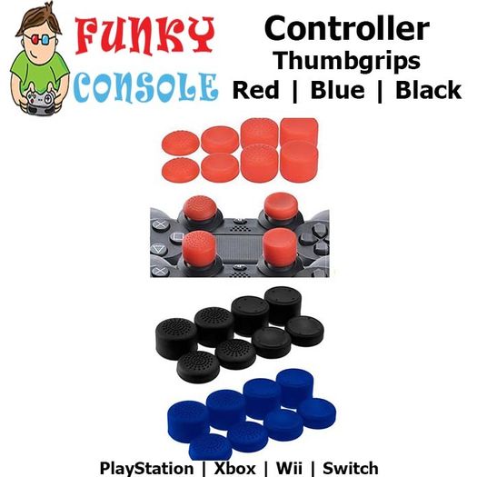 Nintendo Switch Pro Xbox One PS4 Controller Silicone Thumb Stick Grips PlayStation Blue