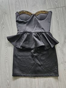 black gold stud dress
