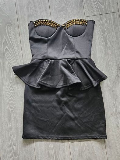 black gold stud dress