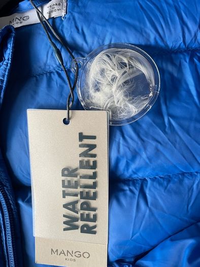 Winter jacket boys down feather water repellent blue Mango 7-8y New