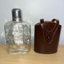Vintage whiskey flask in brown leather case Image 3