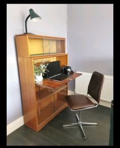 Vintage 1970s Mid-Century Chrome & Brown Swivel Chair