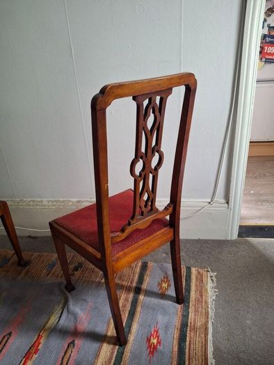 Set of 4 Vintage Solid Wood Dining Chairs