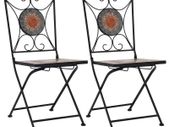 Mosaic Bistro Chairs 2 pcs Orange/Grey