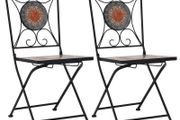 Mosaic Bistro Chairs 2 pcs Orange/Grey