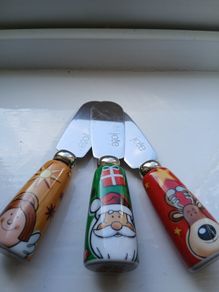 Set of 3 Jo!e  Christmas Spreader Knives.