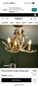 2 Antler chandelier Next