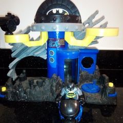 Batman cave,with Batman and  motorbike
