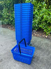 30 Shop Baskets On Stand Job Lot