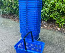 30 Shop Baskets On Stand Job Lot
