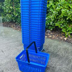 30 Shopping Baskets Job Lot With Rolling Stand