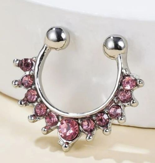 Rhinestone Decor Nose Cuff