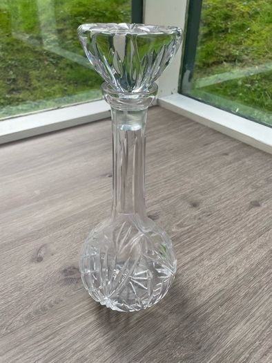 Large Cut Crystal Glass Decanter with Stopper, 35cm, Heavy 1.44kg