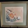 Pair of Vintage Framed Asian Floral & Bird Prints / Paintings (29 x 26.5 cm) Image 2