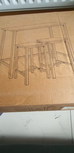 Breakfast counter and 2 High Stools in box
