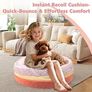 Macaron Shaped Bean Bag Chair Cushion with Filling Included, Footstool for Kids Teens Adults, Plush Sherpa Pouf Ottoman Image 5