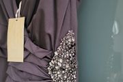 Jenny Packham No.1 charcoal ruched embellished dress Sz 14 - Bnwt Rrp 140 sterling