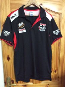 St. Kilda Aussie Rules Football Club.Official BLK Mens Polo Shirt. Melbourne Australia.