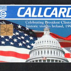 1995 Ireland President Clinton's Historic Visit to Ireland in 1995 (Gemplus GEM1) Call Card Used, Telecom Eireann card number 1111