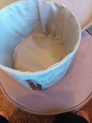 Grey velvet storage box