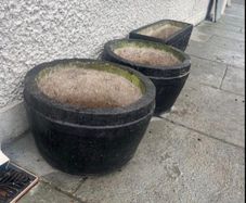 3 Planter Pots Concrete