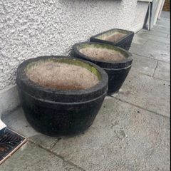 3 Planter Pots Concrete