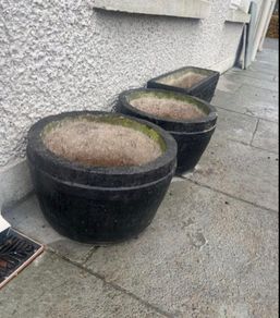 3 Planter Pots Concrete