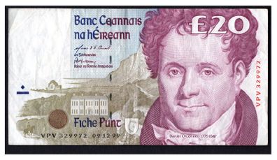 1999 Ireland IR20 Daniel O Connell Banknote Series C. Note issued 09/12/99. Serial number VPV329972