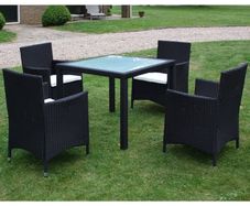 5 Piece Rattan Garden Dining Set