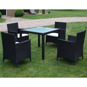 5 Piece Rattan Garden Dining Set