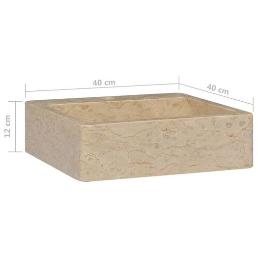 Sink Cream 40x40x12 cm Marble