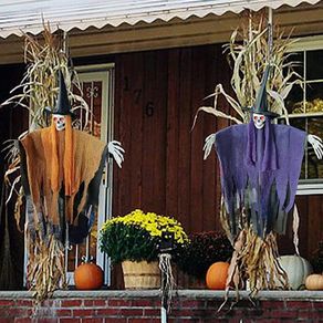 Halloween Witch Decor Ghosts Outdoor, 2PCS Witch Arm Bendable 41 in Creepy Scary Props for Wall Yard House Decoration Garden Patio Lawn Garden Decor Outdoor Party (lighted eyes)