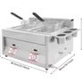 Post extra 6 euro   6Lx2 Gas Deep Fryer with Basket and Lid Commercial Deep Fryer Stainless Steel Commercial Dual Tank Kitchen Deep Fryer 50-380C,LPG RED BOTTLE Image 3