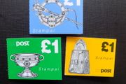 Ireland 1990/92.Three Complete Definitive Stamps in Booklets.Tara Brooch.Ardagh Chalice.St.Patricks Bell Shrine.MNH.