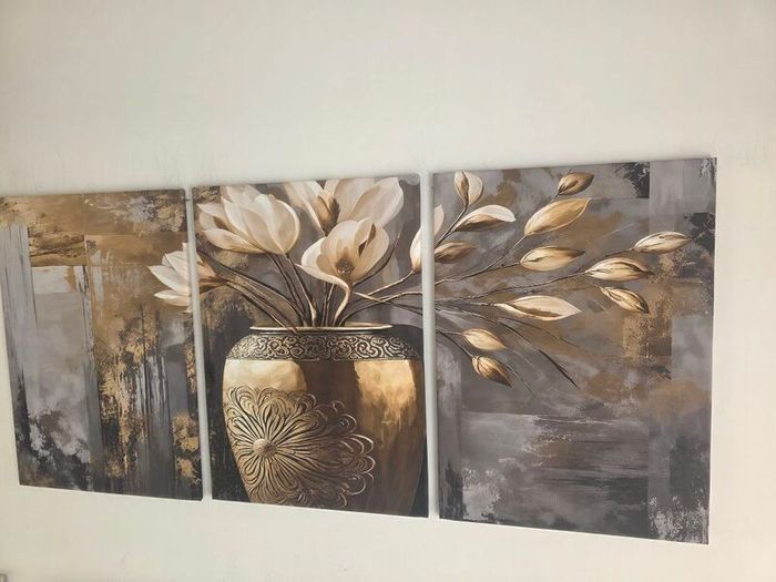 3 large printed canvas  45x65cm each