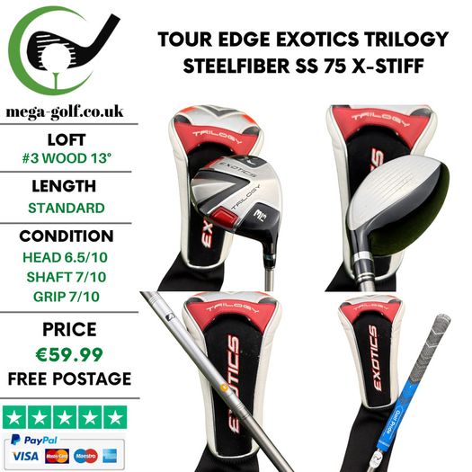 Tour Edge Exotics Trilogy #3 Wood 13 Degree / Steelfiber SS 75 X-Stiff