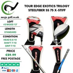 Tour Edge Exotics Trilogy #3 Wood 13 Degree / Steelfiber SS 75 X-Stiff