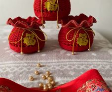 Handmade happiness symbol basket