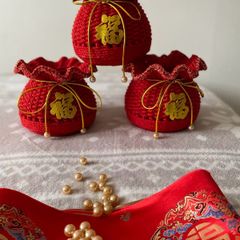 Handmade happiness symbol basket