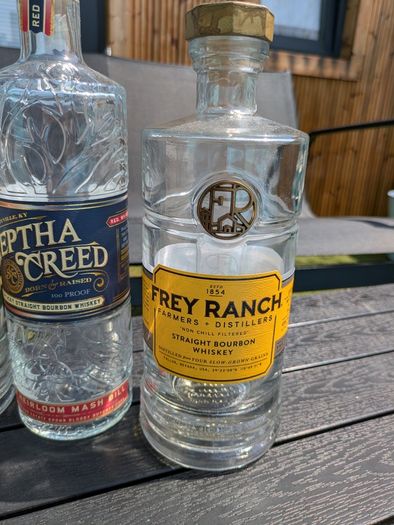 Empty Bourbon Whiskey Glass Bottles